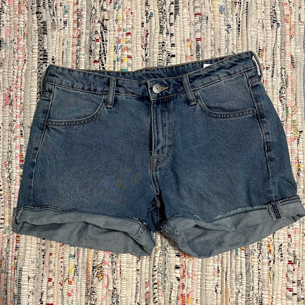 & Denim Jean Shorts Rolled Hem